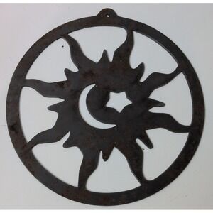 Unbranded Metal Sun Moon Star Wall Art OS‎ Brown Fair Rustic Celestial Decor